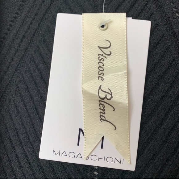 MAGASCHONI Open Front Soft Longline Black Cardigan Sweater Size Small NEW - Picture 6 of 6